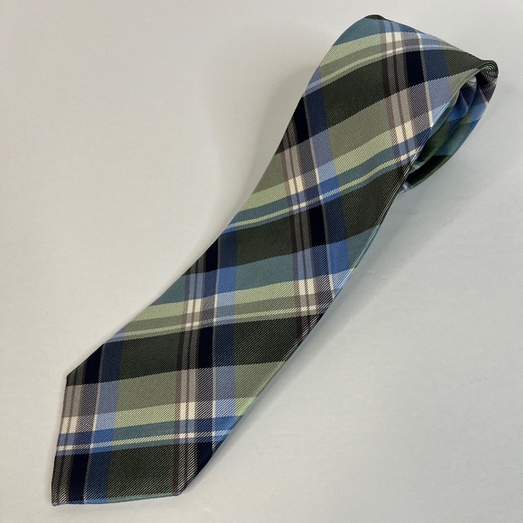 Calvin Klein Neck Tie Like New Green/Blues/White/Tan - Picture 1 of 3